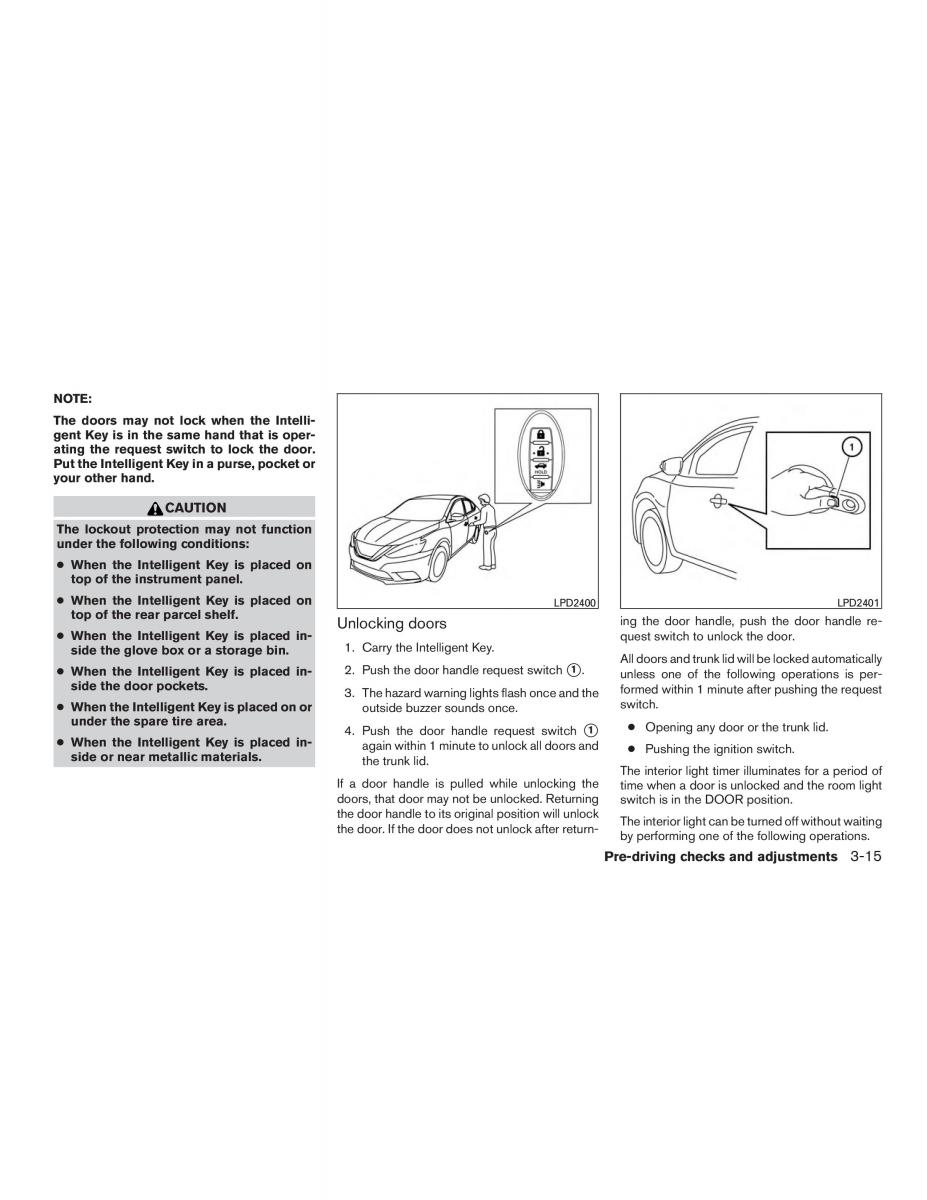 Nissan Sentra VII 7 B17 owners manual / page 158