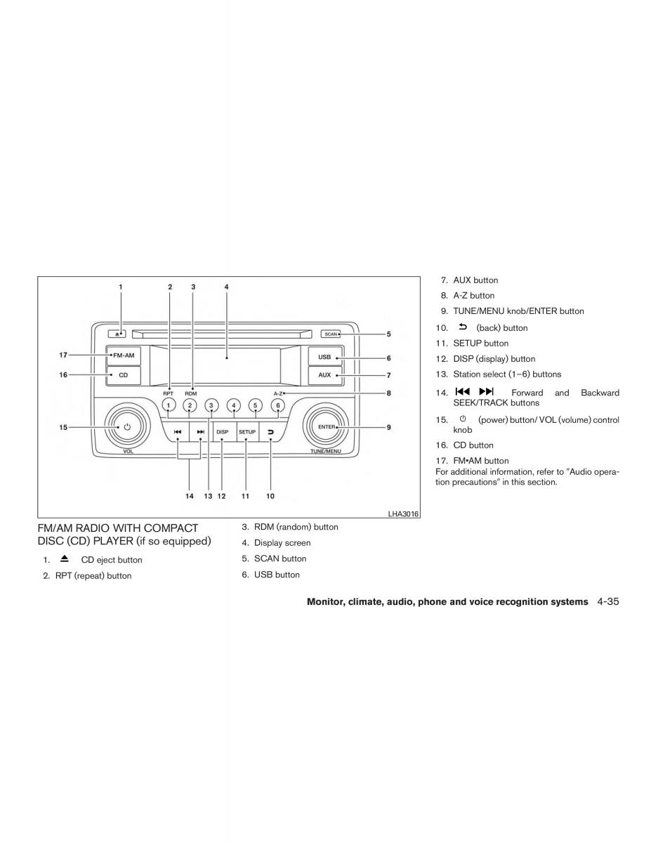 Nissan Sentra VII 7 B17 owners manual / page 208