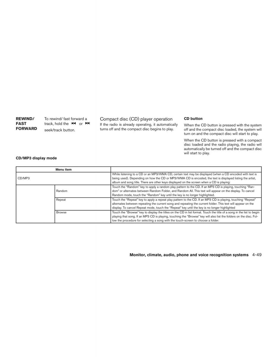 Nissan Sentra VII 7 B17 owners manual / page 222