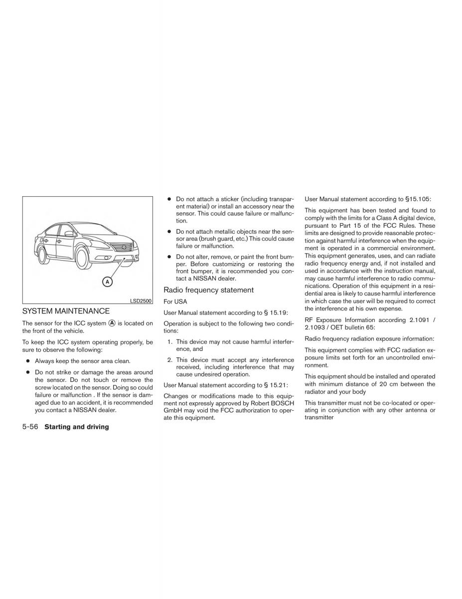 Nissan Sentra VII 7 B17 owners manual / page 341