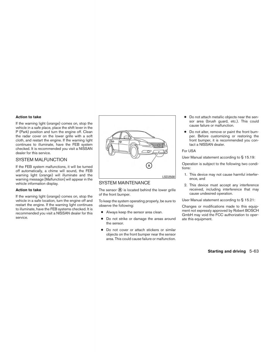 Nissan Sentra VII 7 B17 owners manual / page 348