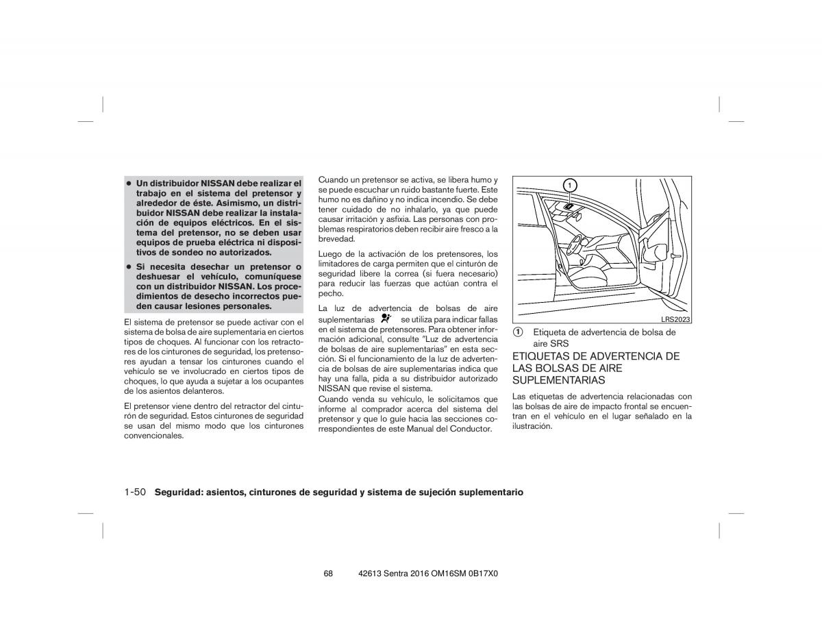 Nissan Sentra VII 7 B17 manual del propietario / page 68