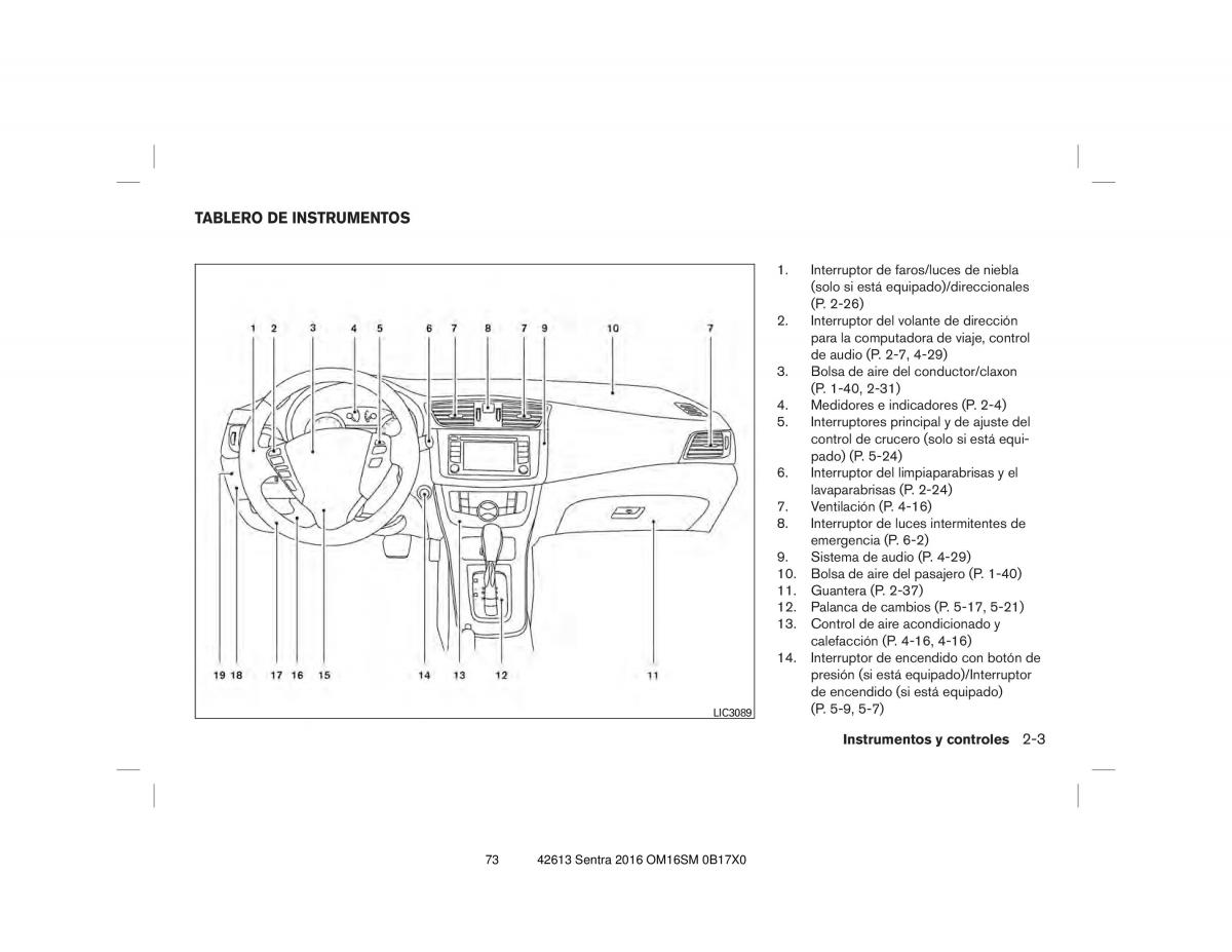 Nissan Sentra VII 7 B17 manual del propietario / page 73