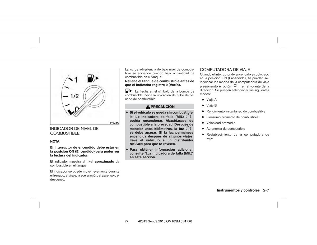 Nissan Sentra VII 7 B17 manual del propietario / page 77