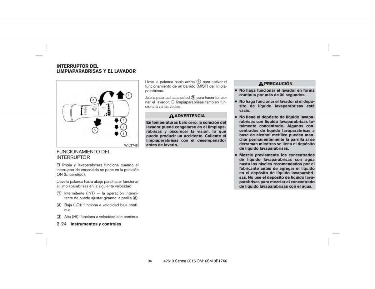 Nissan Sentra VII 7 B17 manual del propietario / page 94