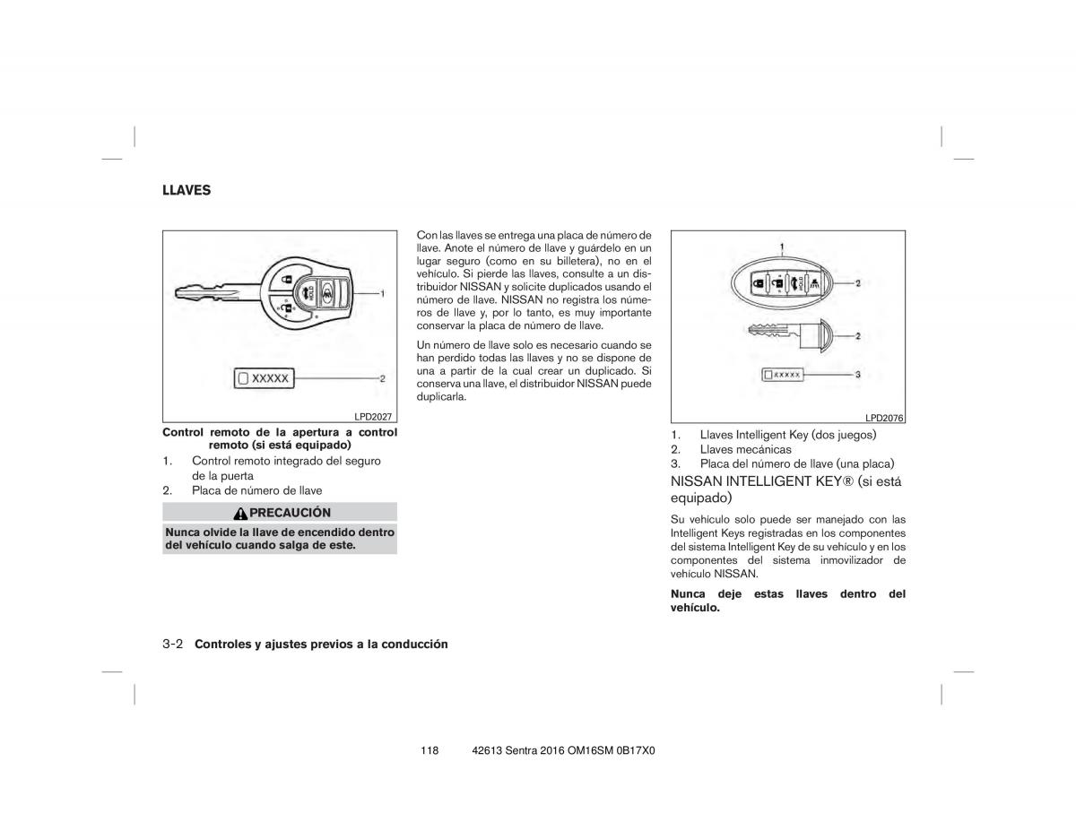 Nissan Sentra VII 7 B17 manual del propietario / page 118