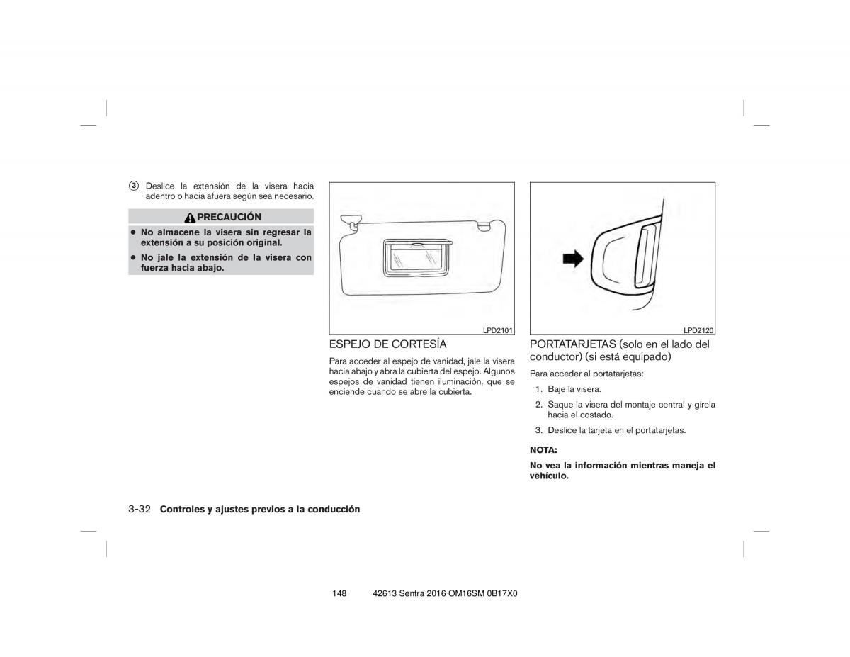 Nissan Sentra VII 7 B17 manual del propietario / page 148