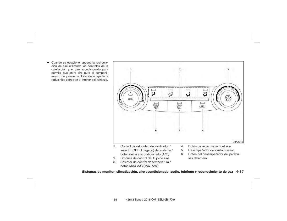 Nissan Sentra VII 7 B17 manual del propietario / page 169