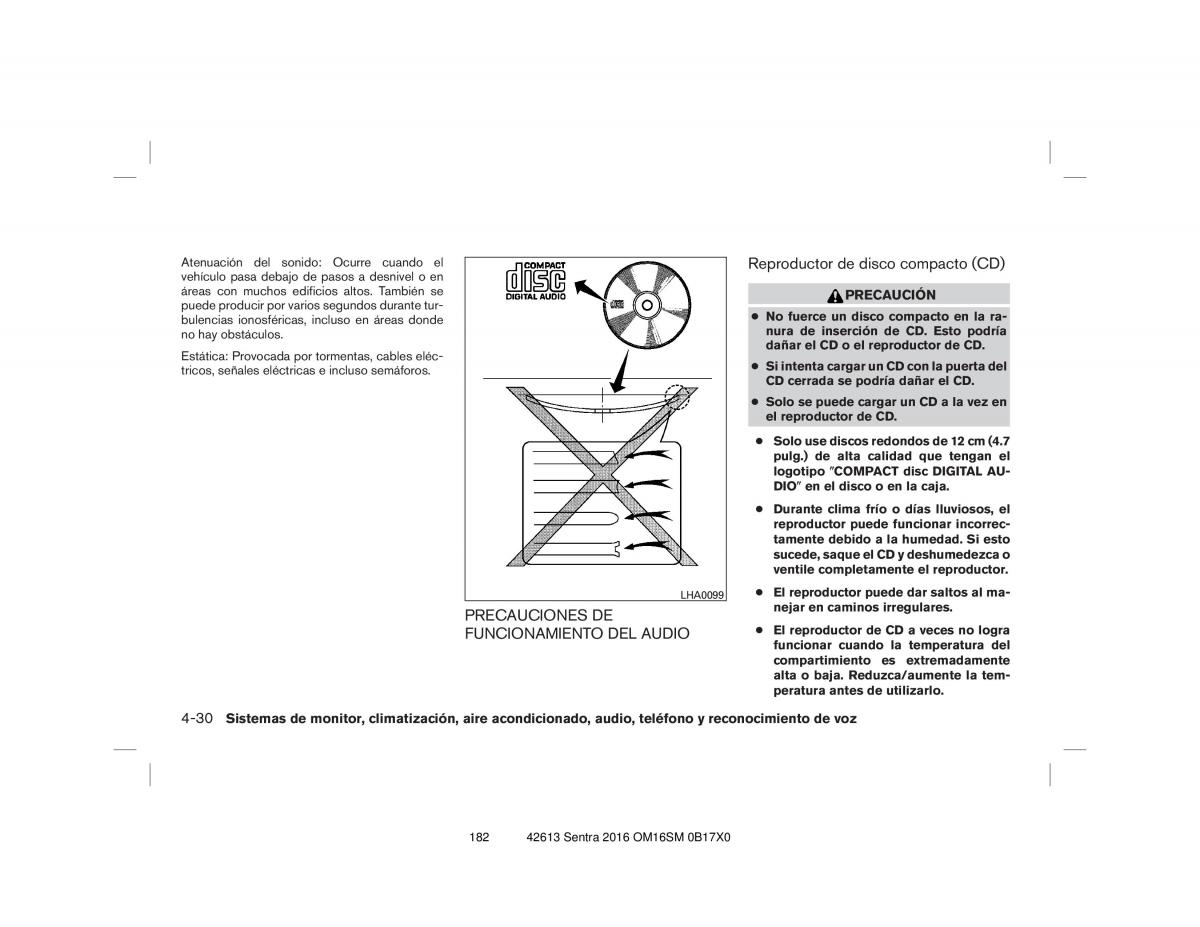 Nissan Sentra VII 7 B17 manual del propietario / page 182