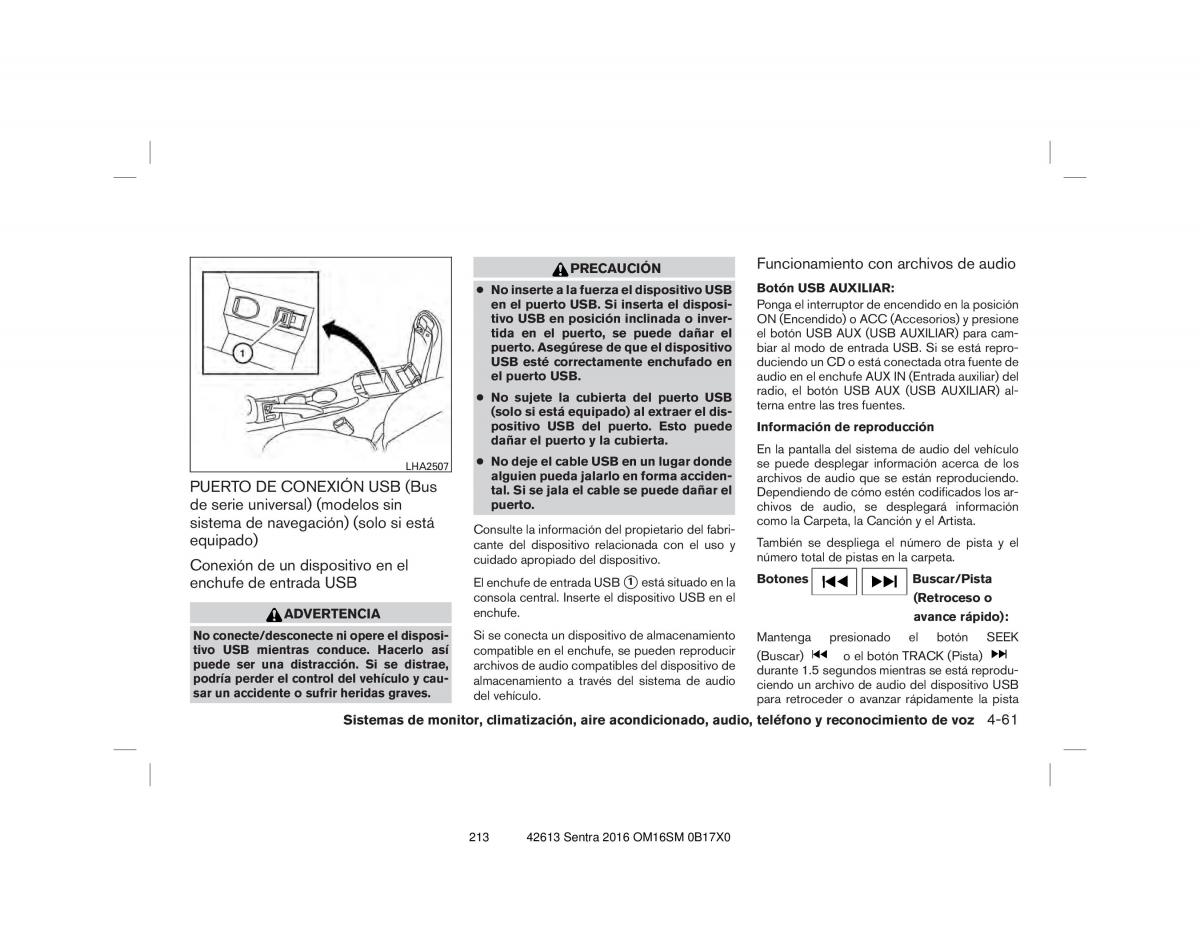 Nissan Sentra VII 7 B17 manual del propietario / page 213