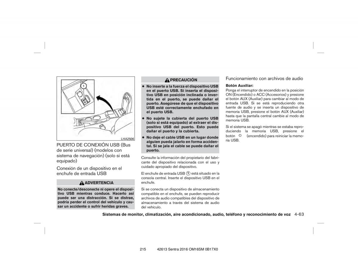 Nissan Sentra VII 7 B17 manual del propietario / page 215