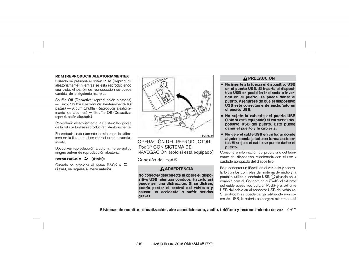 Nissan Sentra VII 7 B17 manual del propietario / page 219