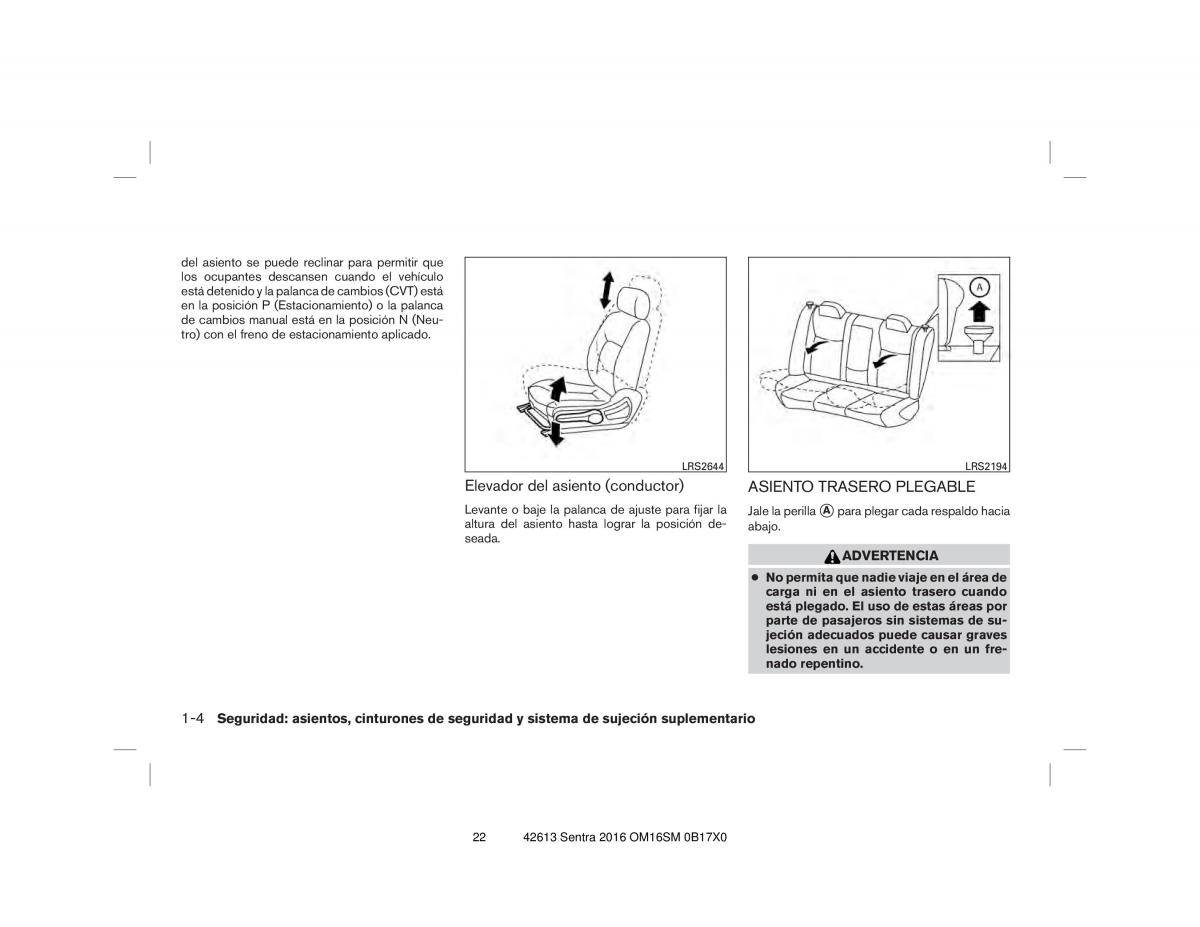 Nissan Sentra VII 7 B17 manual del propietario / page 22