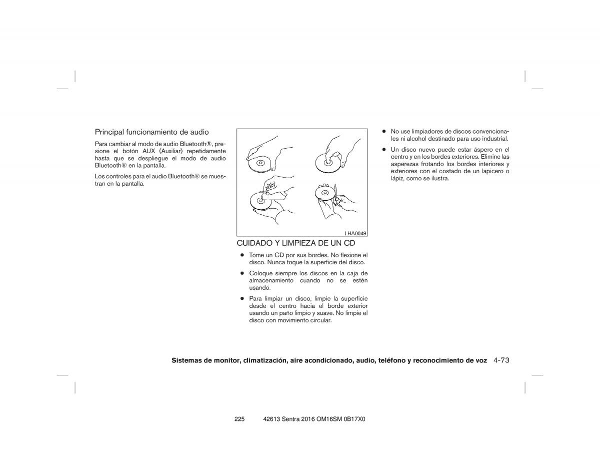 Nissan Sentra VII 7 B17 manual del propietario / page 225