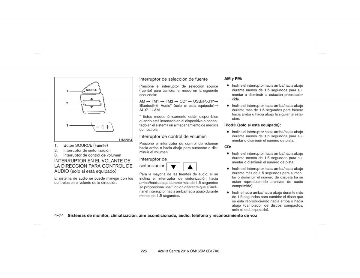 Nissan Sentra VII 7 B17 manual del propietario / page 226