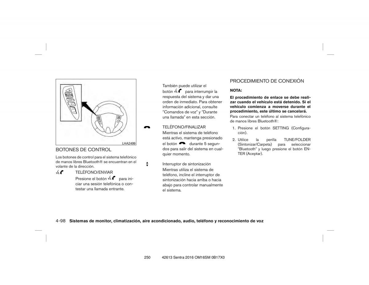 Nissan Sentra VII 7 B17 manual del propietario / page 250