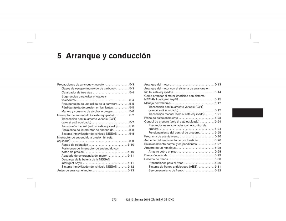 Nissan Sentra VII 7 B17 manual del propietario / page 273