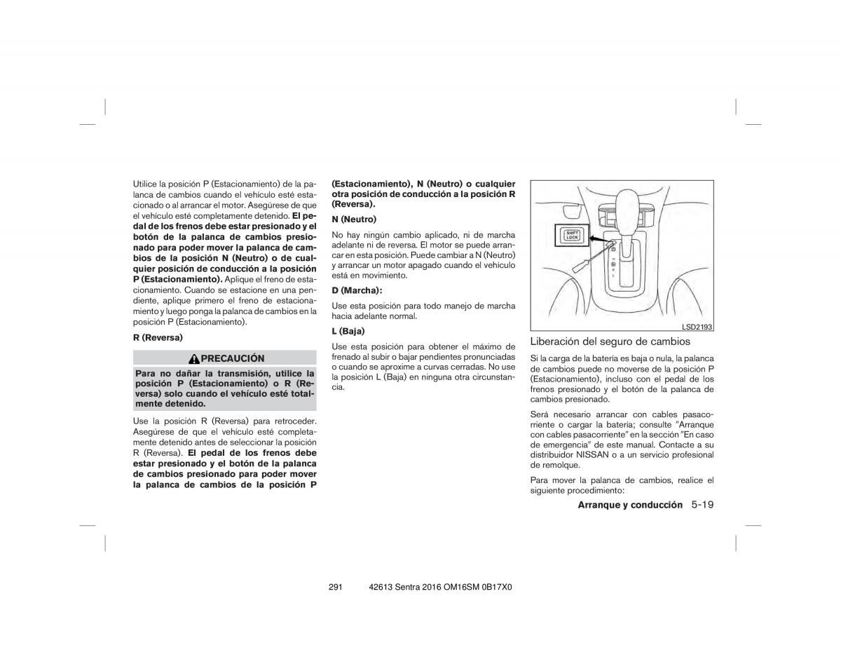 Nissan Sentra VII 7 B17 manual del propietario / page 291