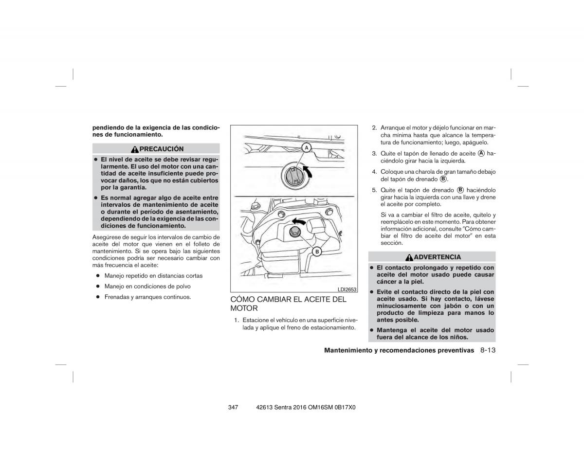 Nissan Sentra VII 7 B17 manual del propietario / page 347