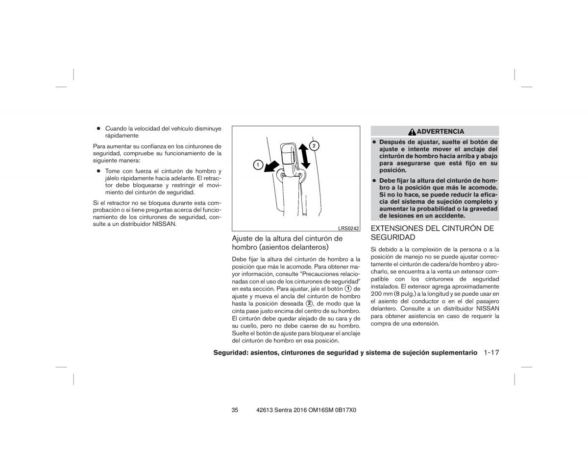 Nissan Sentra VII 7 B17 manual del propietario / page 35