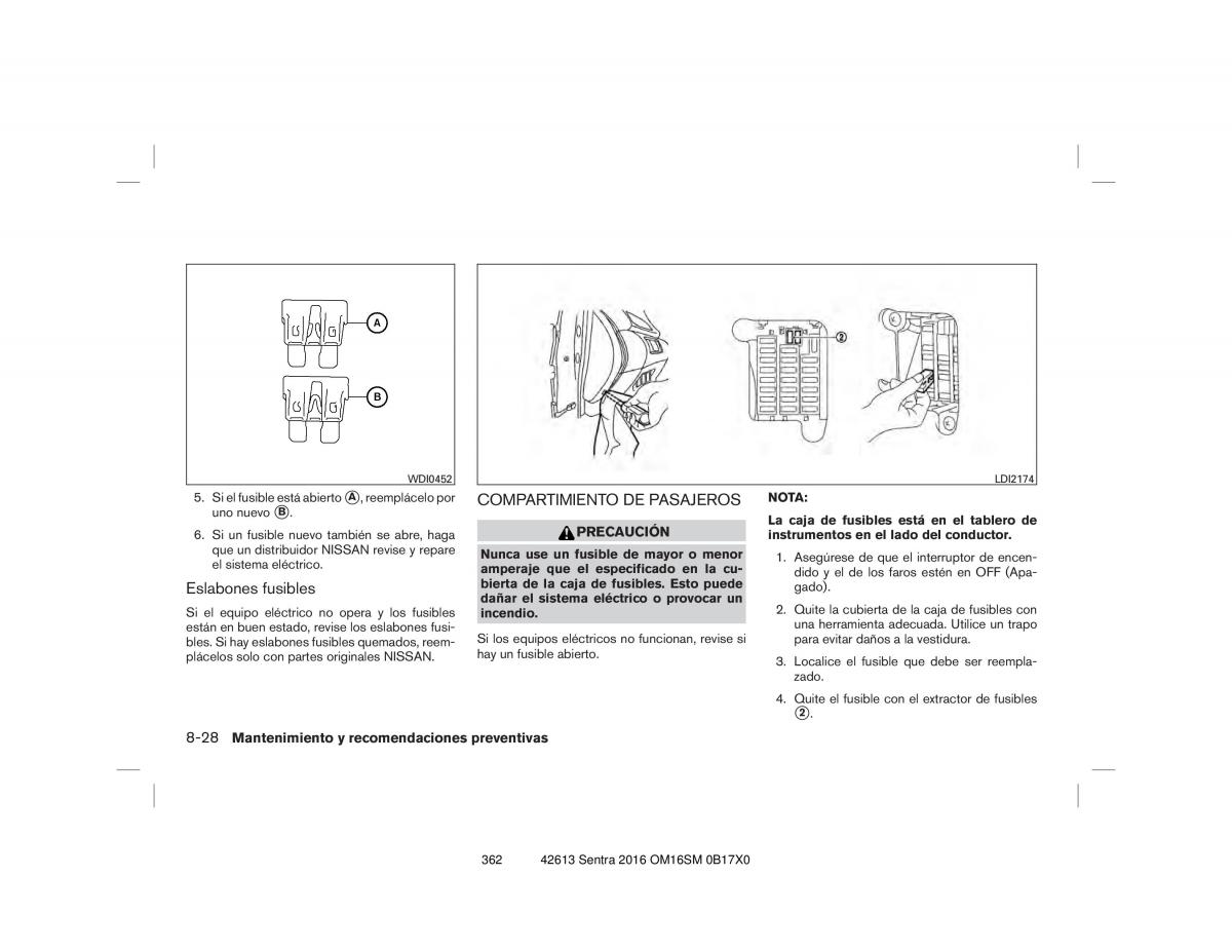 Nissan Sentra VII 7 B17 manual del propietario / page 362