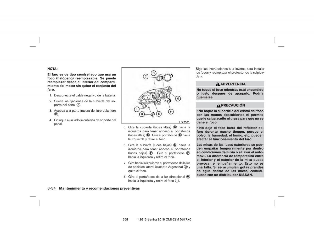 Nissan Sentra VII 7 B17 manual del propietario / page 368