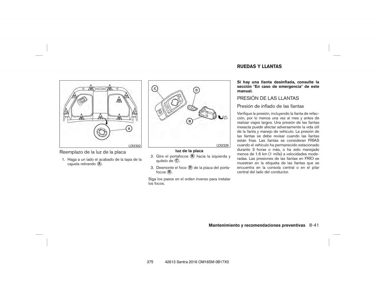 Nissan Sentra VII 7 B17 manual del propietario / page 375