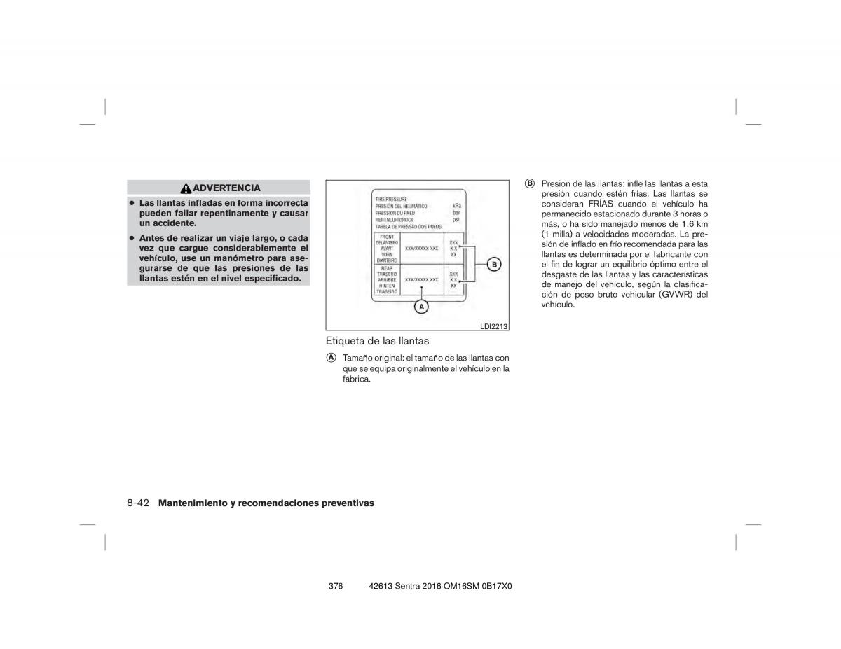 Nissan Sentra VII 7 B17 manual del propietario / page 376