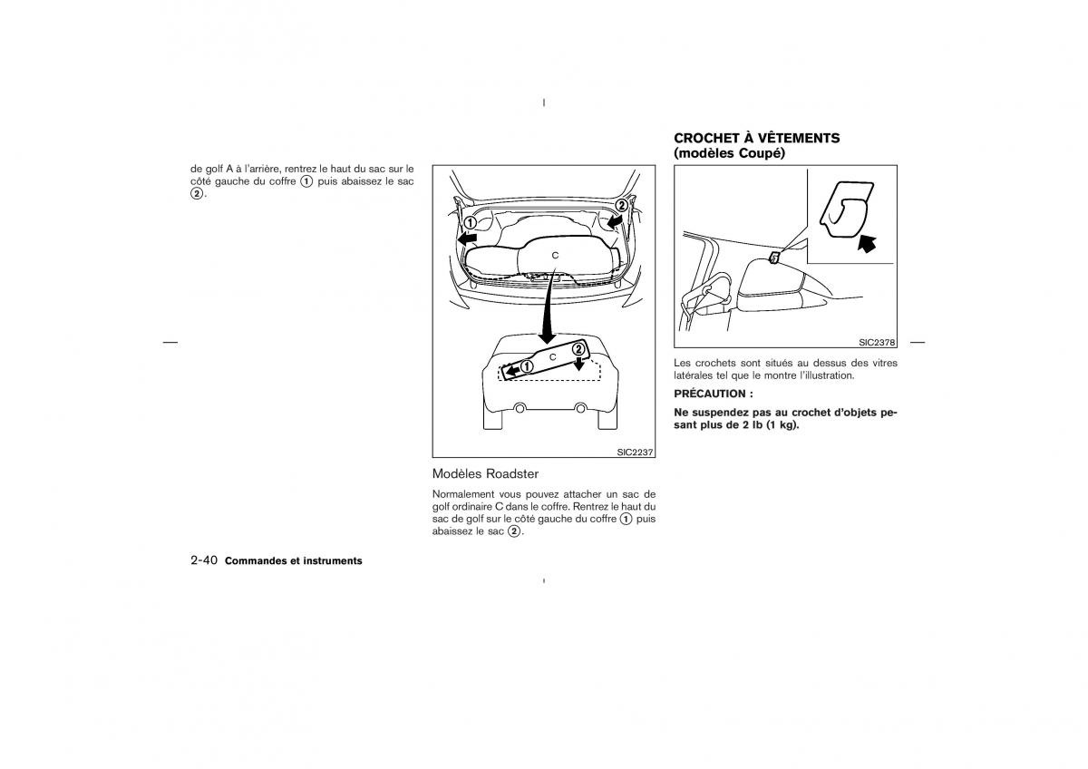 Nissan 350Z Fairlady manuel du proprietaire / page 107