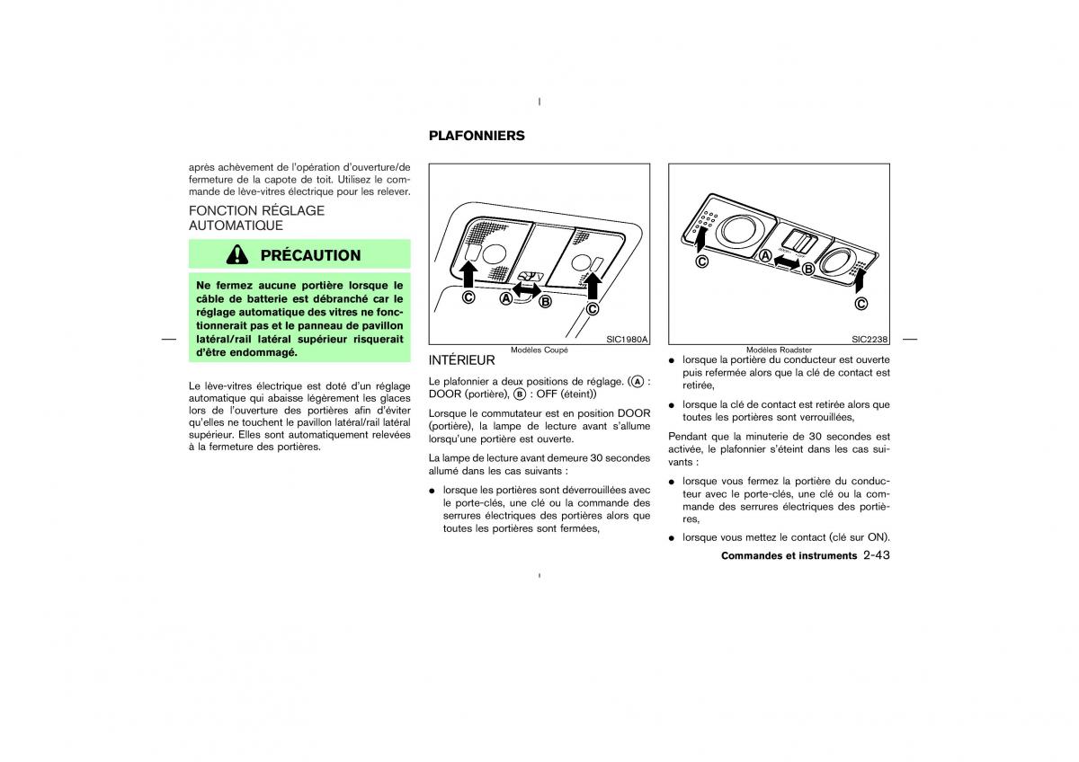 Nissan 350Z Fairlady manuel du proprietaire / page 110