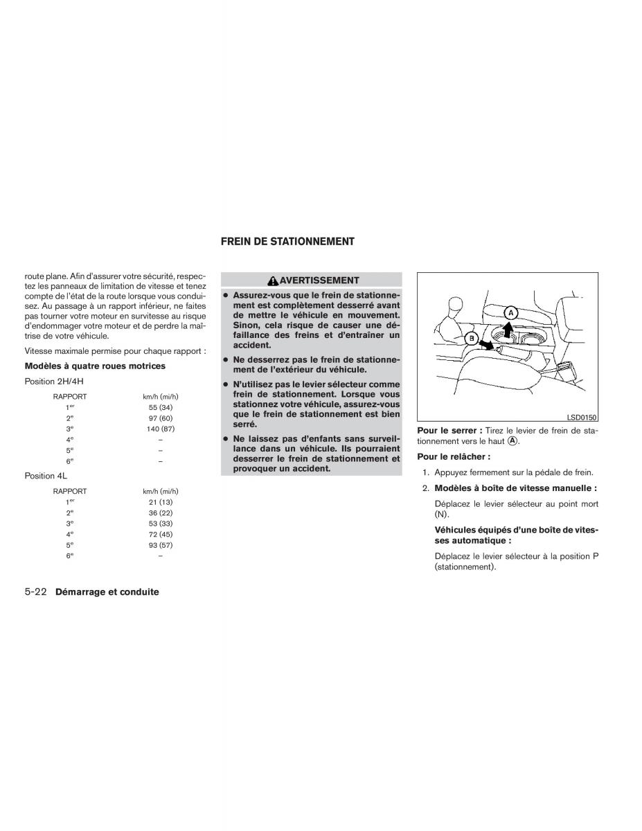 Nissan Xterra II 2 manuel du proprietaire / page 291