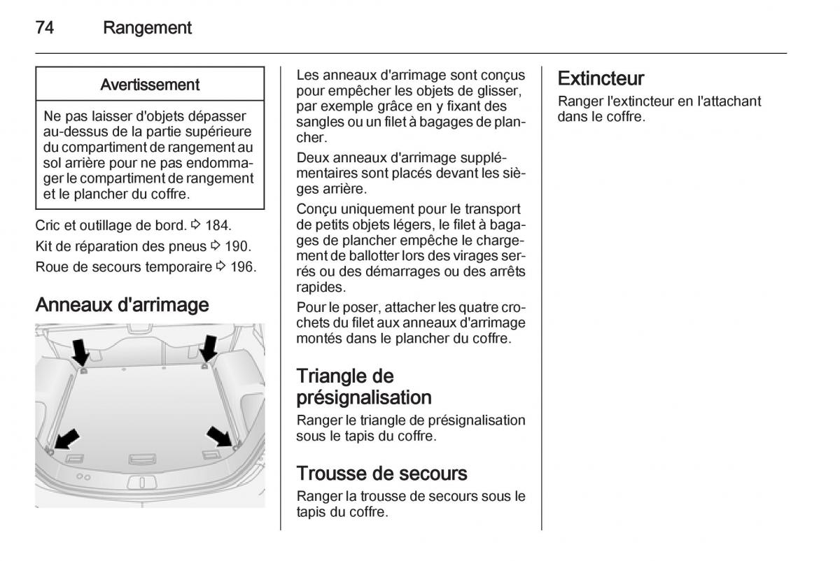 Opel Antara manuel du proprietaire / page 76