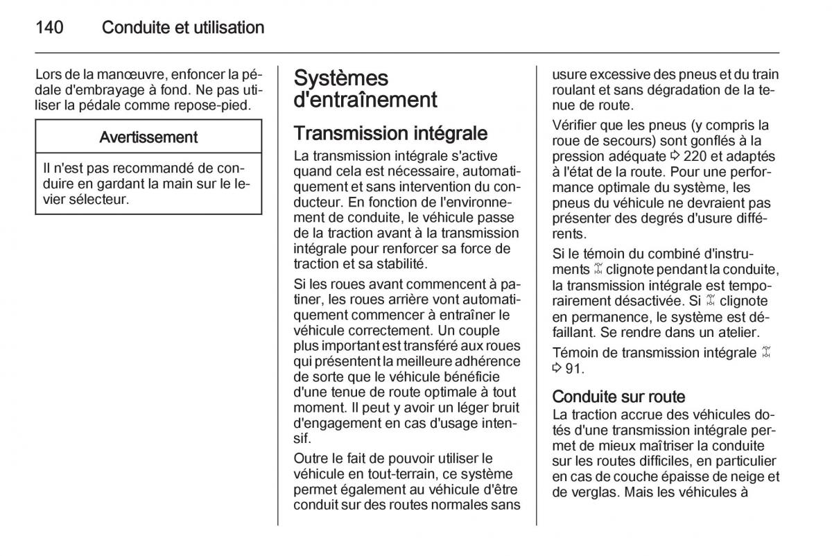 Opel Antara manuel du proprietaire / page 142