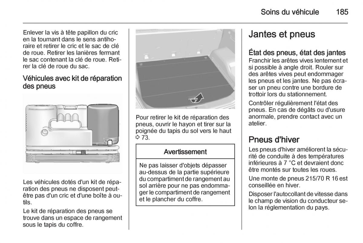 Opel Antara manuel du proprietaire / page 187