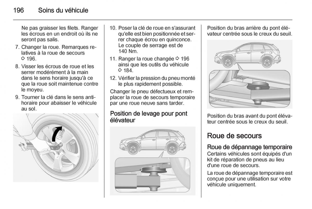 Opel Antara manuel du proprietaire / page 198