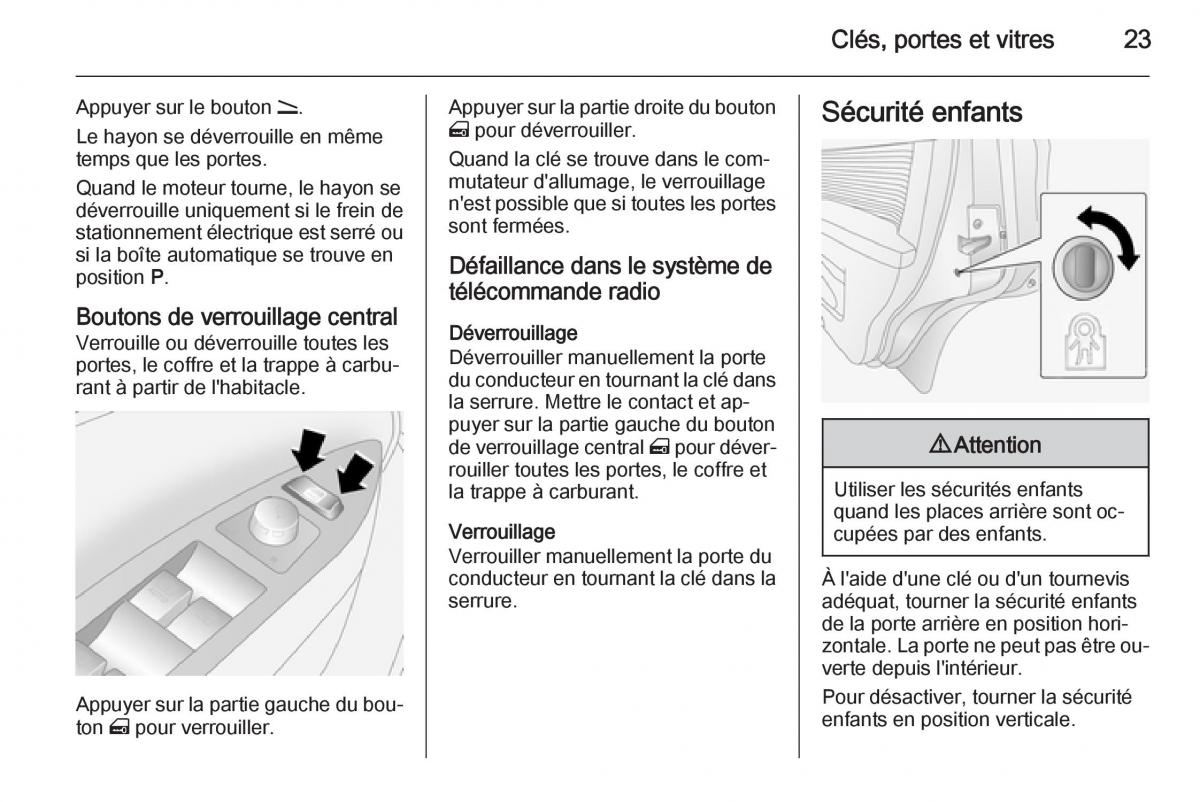 Opel Antara manuel du proprietaire / page 25