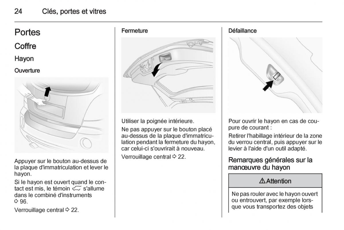 Opel Antara manuel du proprietaire / page 26