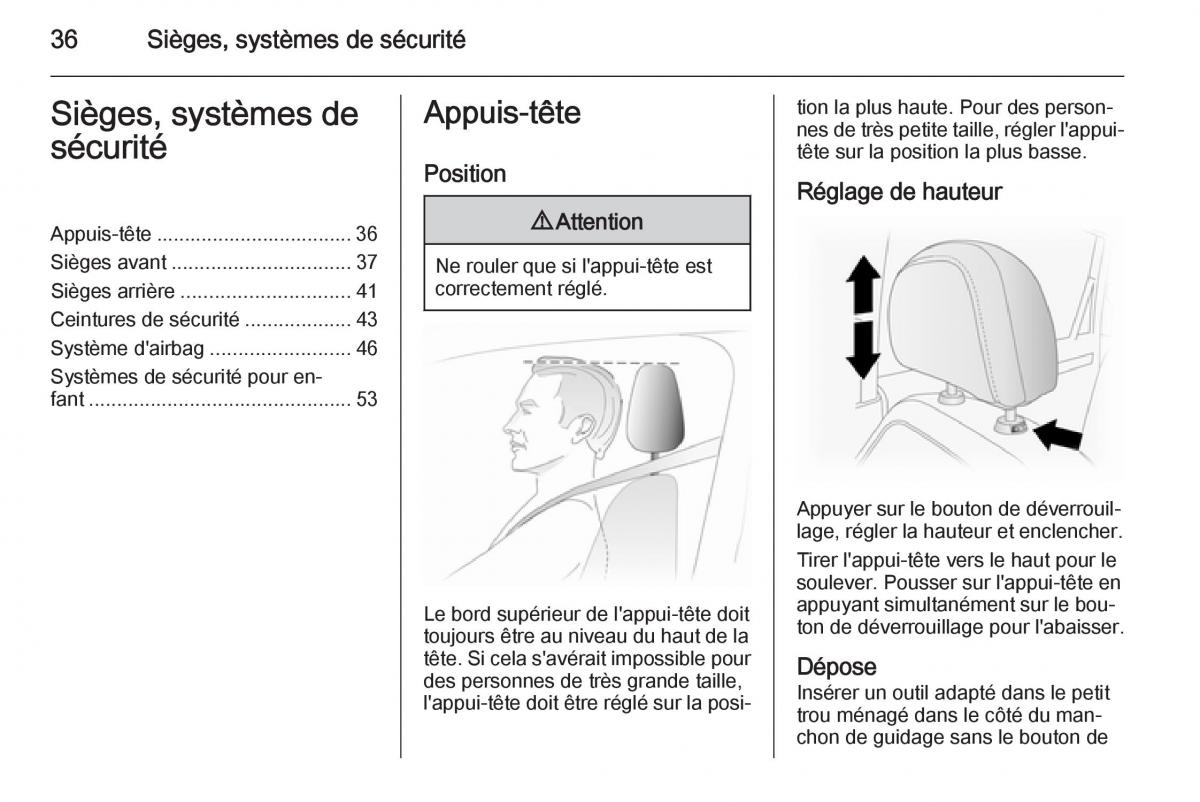 Opel Antara manuel du proprietaire / page 38