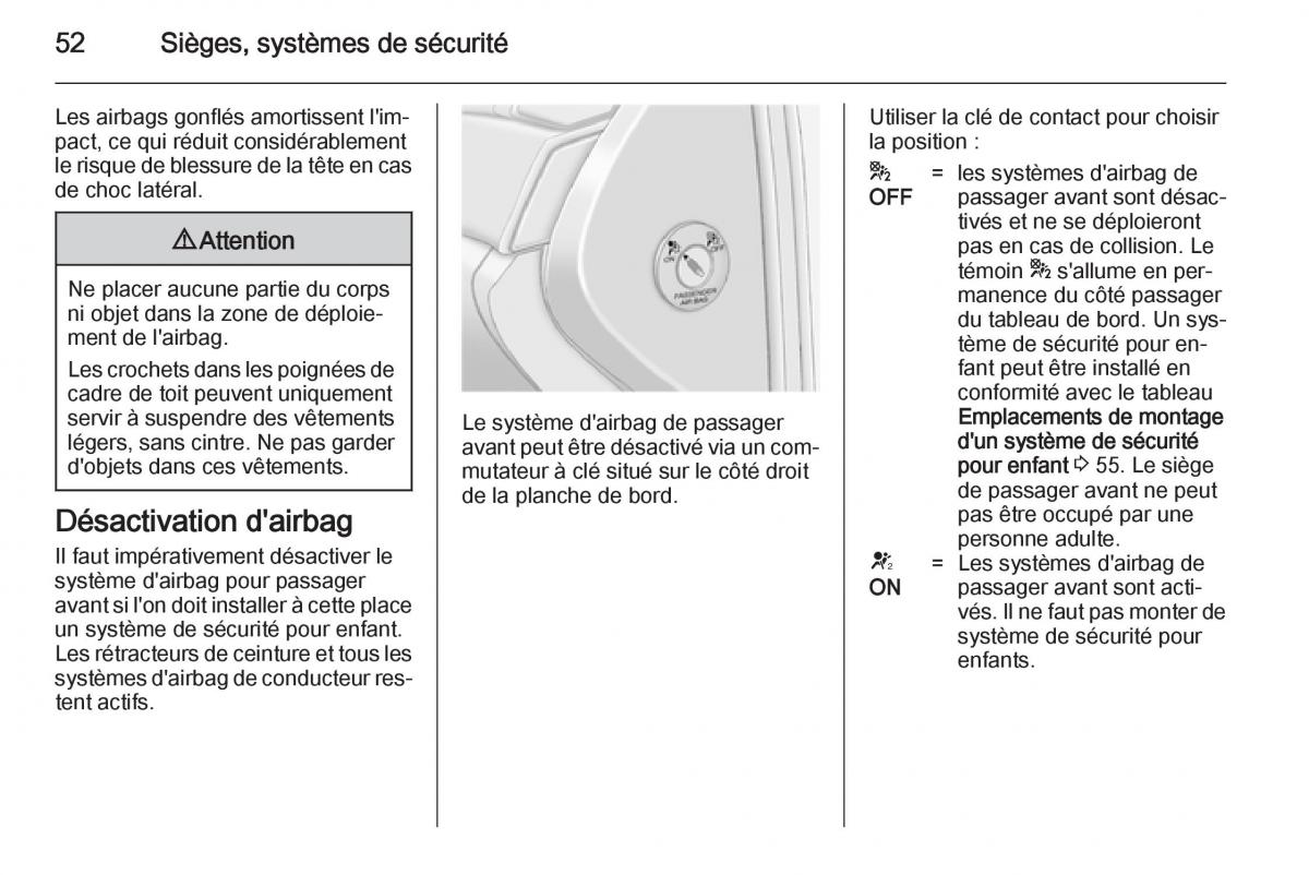 Opel Antara manuel du proprietaire / page 54