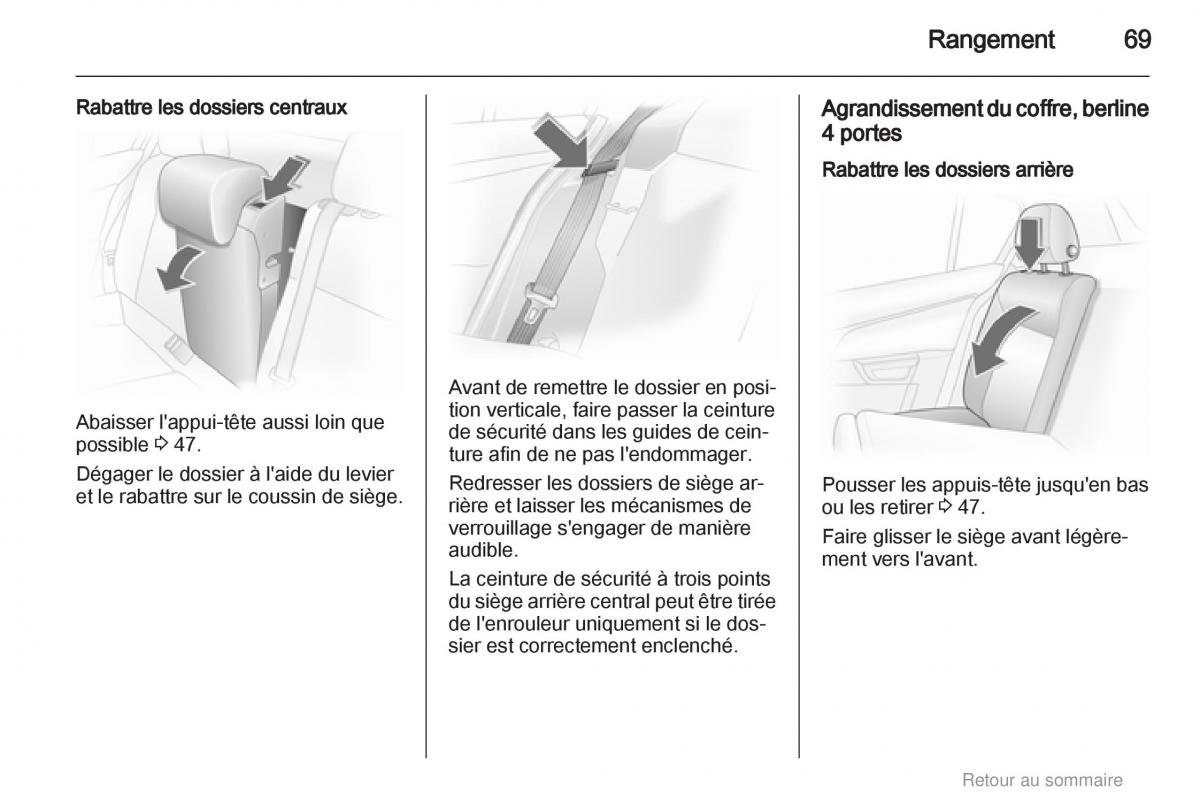 Opel Astra H III 3 manuel du proprietaire / page 69