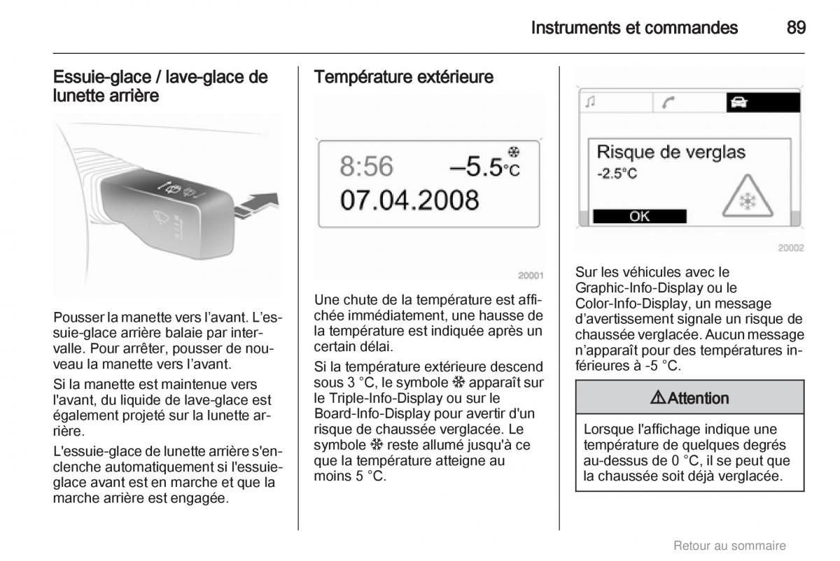 Opel Astra H III 3 manuel du proprietaire / page 89