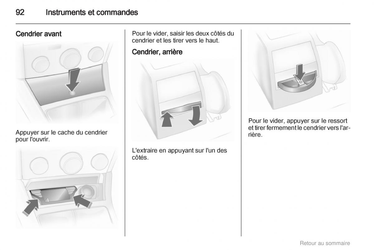 Opel Astra H III 3 manuel du proprietaire / page 92