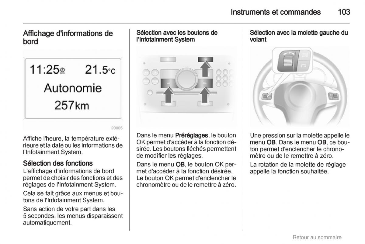 Opel Astra H III 3 manuel du proprietaire / page 103