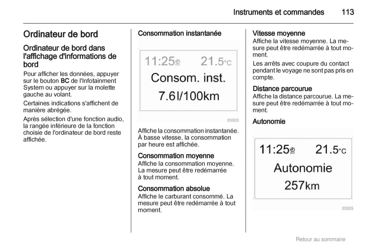 Opel Astra H III 3 manuel du proprietaire / page 113