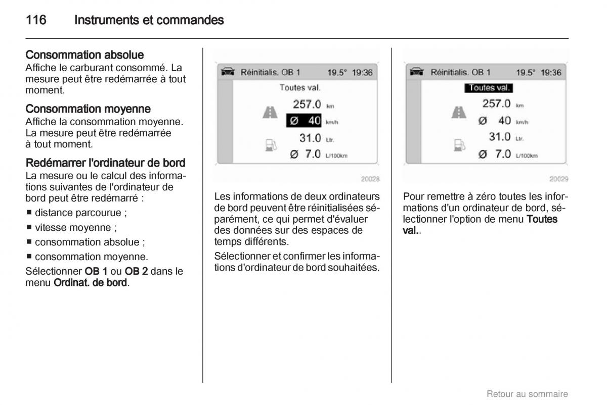 Opel Astra H III 3 manuel du proprietaire / page 116