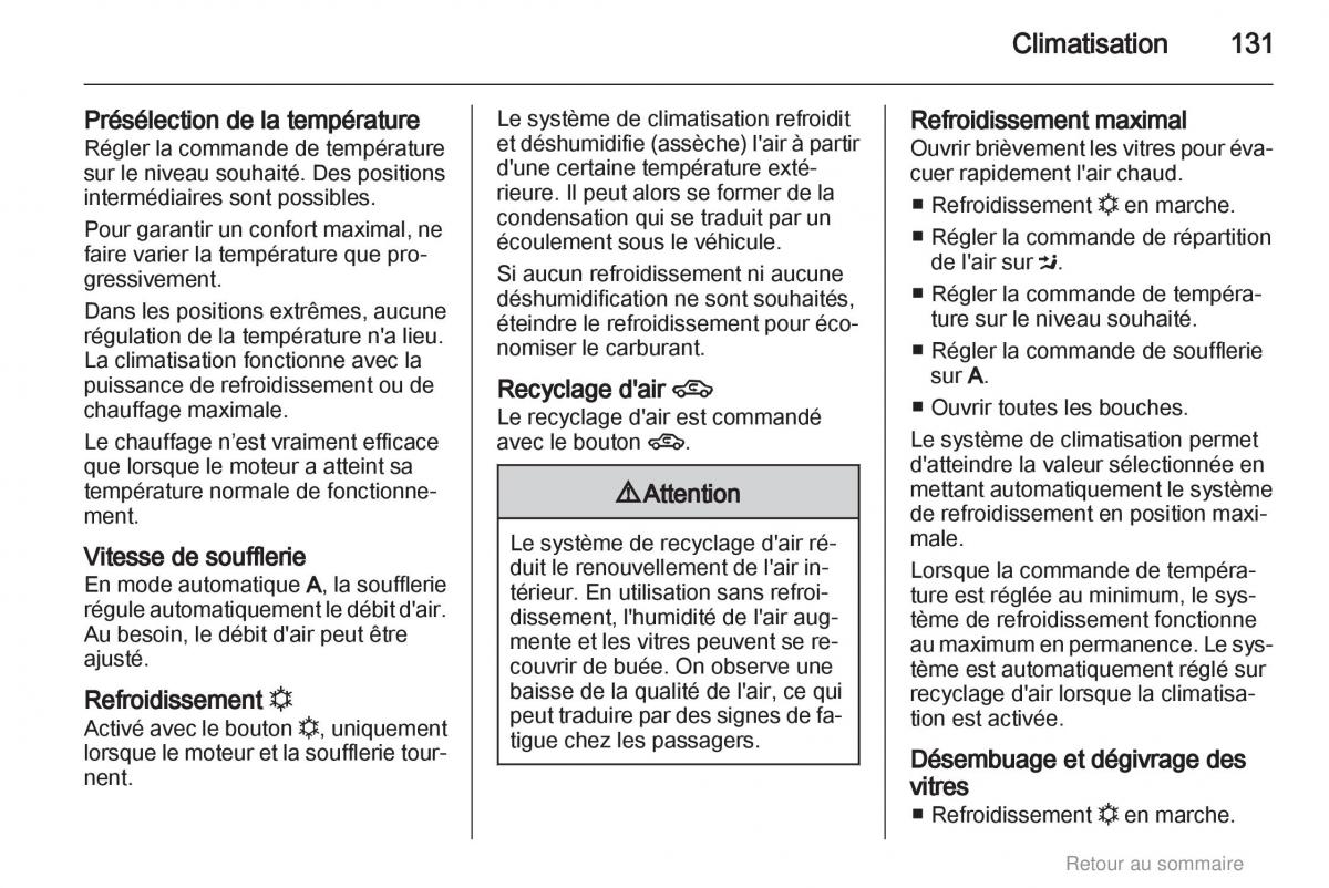 Opel Astra H III 3 manuel du proprietaire / page 131