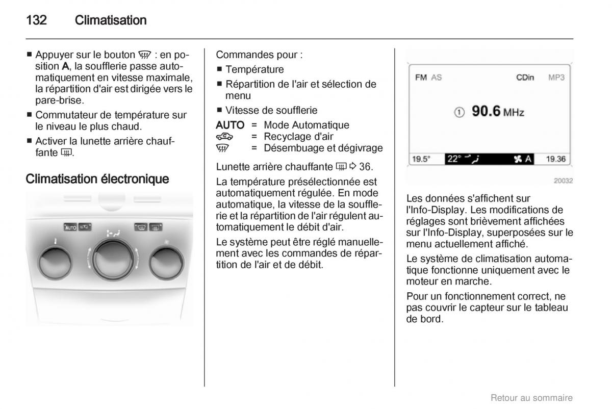 Opel Astra H III 3 manuel du proprietaire / page 132