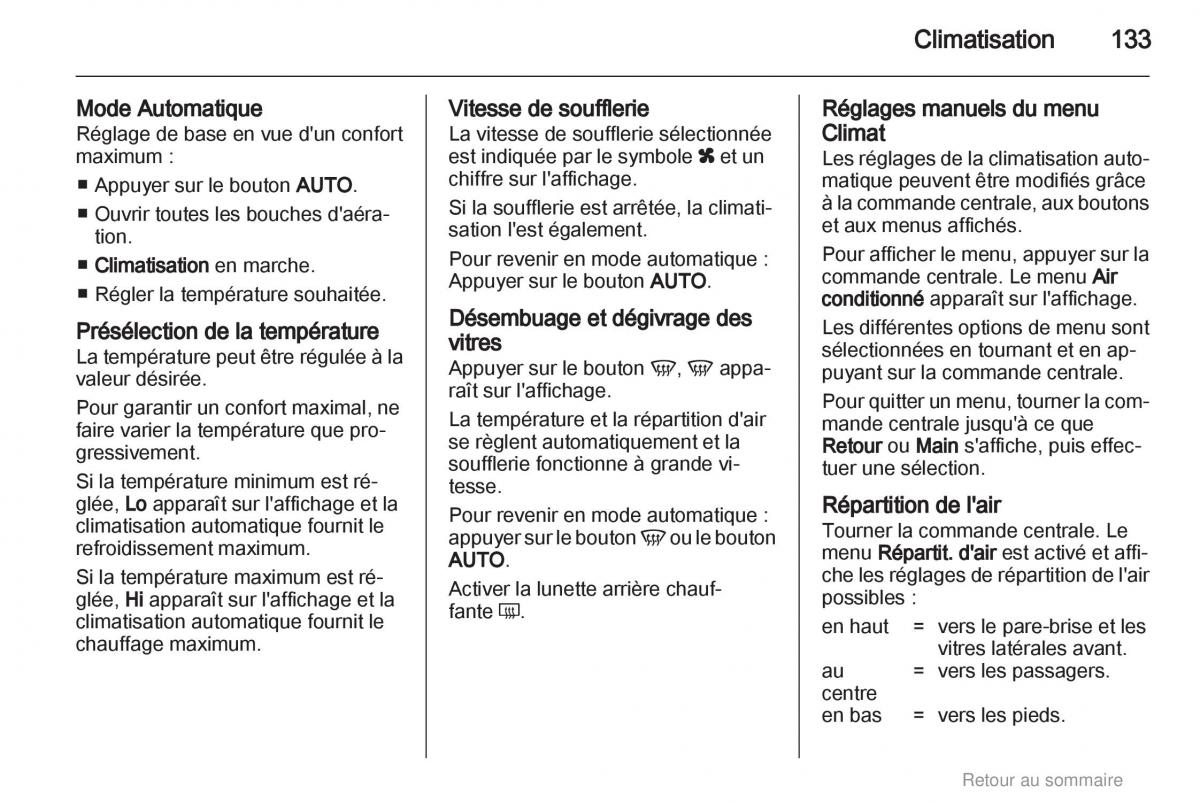 Opel Astra H III 3 manuel du proprietaire / page 133