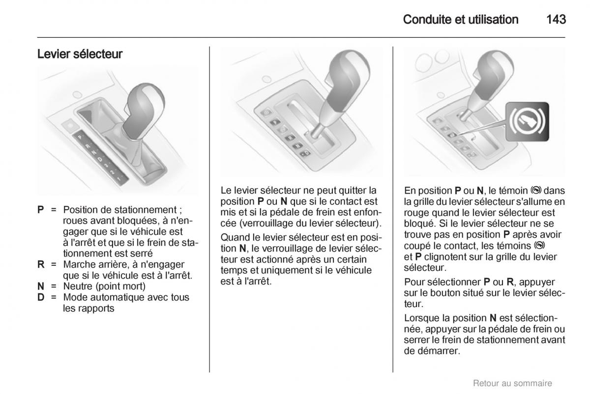 Opel Astra H III 3 manuel du proprietaire / page 143