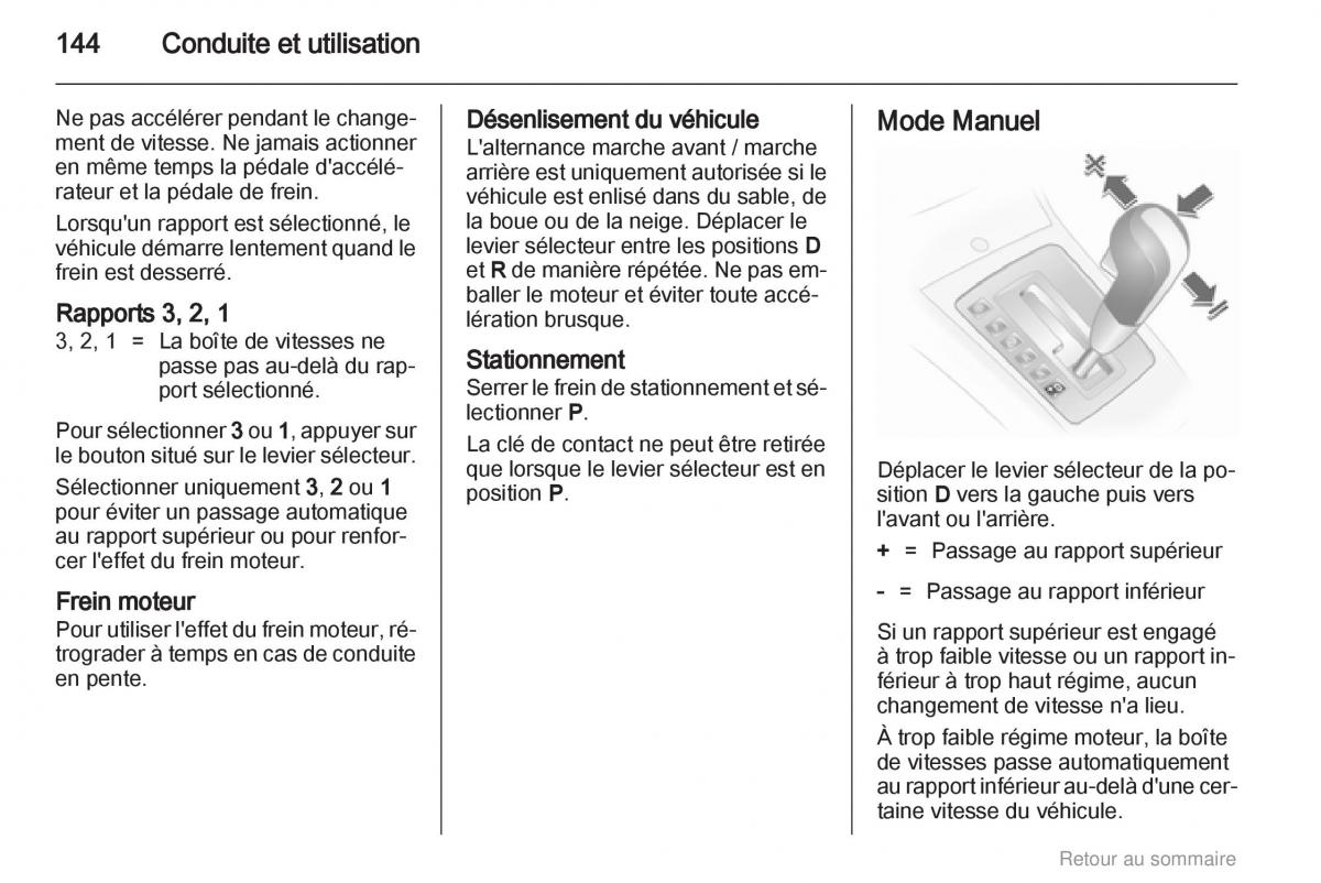 Opel Astra H III 3 manuel du proprietaire / page 144